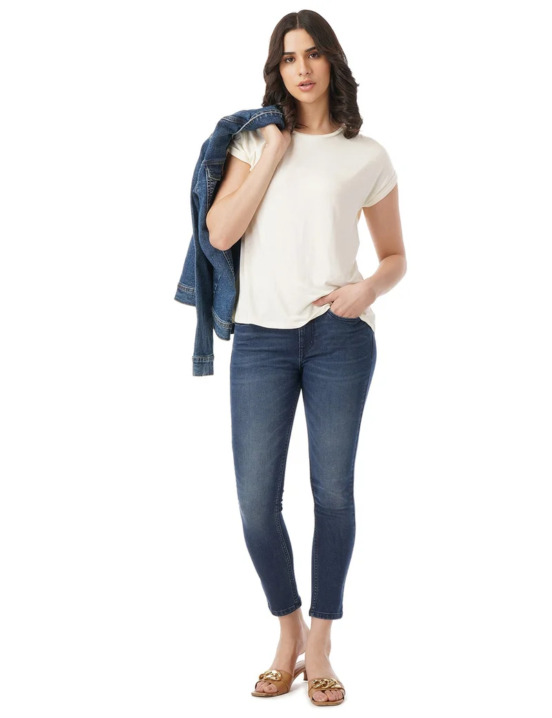 inkd جينز نسائي Airflex ضيق - متوسط الارتفاع | مزيج القطن | الوزن الخفيف | قماش قابل للتمدد | تصميم كلاسيك 5 بوكيتيب | جينز للنساء